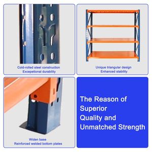 Heavy-Duty 4400 Lbs Garage Storage Metal <b>Shelving</b> <b>Units</b> 4-Level <b>Adjustable</b> Industrial Shelves for Your Home or Workshop - Product Image 2