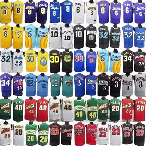 Auf Lager Nbaing Jersey Großhandel amerikanische All-Teams Basketballtrikots Uniform Stickerei genäht Herren Retro-Shirt trikots