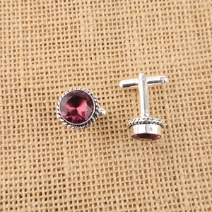 New Arrival Classy And Trendy Purple Rhodolite Gemstone <b>Cuff</b> <b>Links</b> Set In 925 Sterling Silver Plated Jewellery For Women And <b>Men</b> - Product Image 1