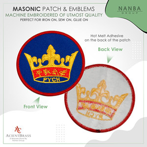Custom Embroidered Gold Crown Patch with PYCH Design Iron-On for Hats & Apparel Canvas <b>Material</b> - Product Image 2