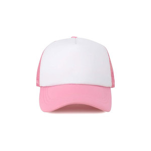 หมวกแก๊ปทรง Trucker 6 แผง สีขาวชมพู ผ้าตาข่าย สำหรับผู้ใหญ่ สวมใส่สบาย ปรับขนาดได้ เหมาะสำหรับฤดูใบไม้ผลิและฤดูร้อน - Product Image 1