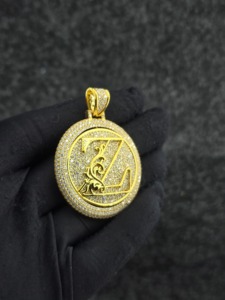 Iced Out Gold Plated Baguette Cut Moissanite <b>Clock</b> Pendant With <b>Roman</b> Numerals Rapper Bling Hip Hop Men's Charms Fashion Jewelry - Product Image 3