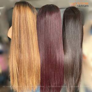 Perruques de cheveux humains frontales droites à fermeture complète couleur à la mode, cheveux vierges bruts sans colle perruques avant en dentelle pré plumées - Product Image 2