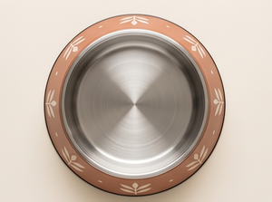 Bol pour animaux de compagnie en acier inoxydable émaillé couleur terre, durable, pour chien et chat, avec fond antidérapant en caoutchouc, gamelle d'alimentation OEM - Product Image 3