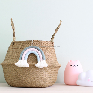 New Arrival Wholesale Seagrass <b>Belly</b> <b>Basket</b> Eco-friendly Handmade Bohemian Style for Decorative Plants and Home Use In Vietnam - Product Image 1