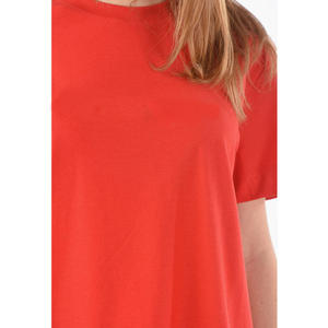 Camiseta de Verano Casual de Algodón Rojo Ecológica para Mujer, Cuello Redondo, Manga Corta, Secado Rápido y Transpirable - Product Image 2