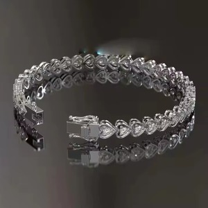 925 Sterling Silver Rhodium Plated for Certified Trendy Wrap Bracelet for Women <b>Men</b> Wedding Engagement Moissanite <b>Bangles</b> - Product Image 2