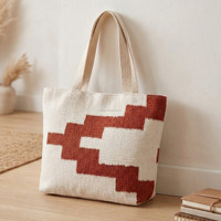 Sac Bohème Kilim Durable à Motif Géométrique, Sac en Textile Kilim Fabriqué en Inde, Sac de Soirée Écologique et Tendance, Sac à Vêtements