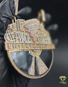 Colgante de Lujo con Forma de Tornado, Completamente Cubierto de Diamantes VVS Cultivados en Laboratorio, Joyería Hip Hop Personalizada - Product Image 4