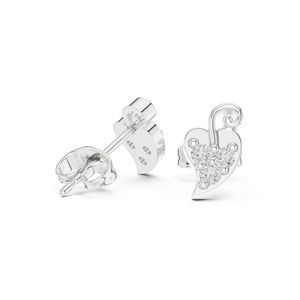Boucles d'oreilles de fiançailles en or blanc 14 carats avec diamant rond cultivé en laboratoire pour femmes |   Nouveau diamant cultivé - Product Image 6