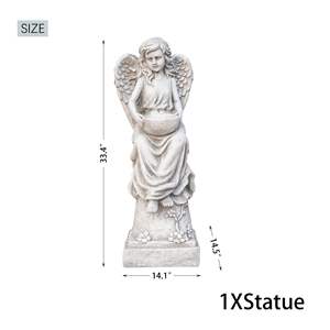 Sculpture en oxyde de magnésium de 31,3 pouces de hauteur, design d'ange réaliste pour la décoration de la maison et du jardin - Product Image 6