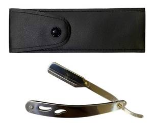 Morje Surgical Stainless Steel Straight <b>Razor</b> for Men Barber Shop Use <b>Single</b> <b>Blade</b> Shaving Tool Black Silver Gold Finish - Product Image 3