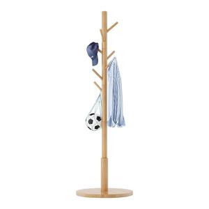 Perchero de pie de madera con ganchos para colgar abrigos, sombreros, bolsos y paraguas - Product Image 1