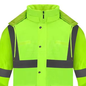 เสื้อแจ็คเก็ตทำงานผ้าโพลีเอสเตอร์ระบายอากาศได้ดี มองเห็นได้ชัดเจน สำหรับผู้ชาย-งานก่อสร้าง รักษาความปลอดภัย สะท้อนแสง ขายดี ลดราคา - Product Image 3