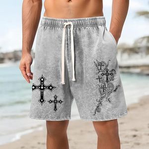 Shorts Y2K pour hommes Christian, style vintage, avec motif graphique cool, pour le sport, la gym, le streetwear - Product Image 3