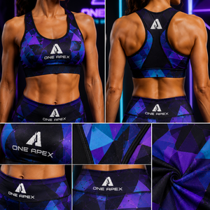 Women Geometric Print Yoga Set Gym Fitness Sports Bra Leggings Activewear Workout Clothing Custom Logo Set - Product Image 5