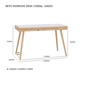 Escritorio de Estudio Moderno Blanco con Patas de Madera Cónicas para Lectura y Trabajo en el Hogar - Product Image 5