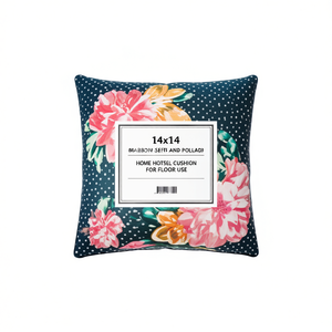 14x14 Inch Soft Floral and Polka Dot Filled Square <b>Throw</b> Pillow Home Hotel Cushion for Floor Use - Product Image 1