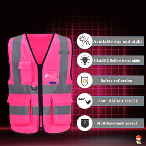 Chaleco de Seguridad de Poliéster de Alta Visibilidad con Ajuste Regulable y Características Reflectantes para Trabajos de Construcción - Product Image 4