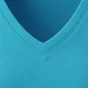 T-shirt col V pour femme, manches longues, 100% coton biologique de luxe, pré-rétréci, coupe durable de qualité supérieure, couleur personnalisable - Product Image 4