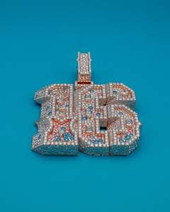 เครื่องประดับเงินแท้ 925 ดีไซน์ฮิปฮอป สลักชื่อหรืออักษรย่อตามสั่ง ประดับเพชรโมอิสซาไนต์ พร้อมใบรับรอง - Product Image 5