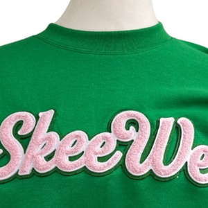 Sudadera Verde Skee Wee de Invierno para Mujer, Cuello Redondo, Manga Larga, Felpa Suave, Diseño Sólido en la Parte Delantera, Informal, Cómoda, Estilo Urbano - Product Image 2