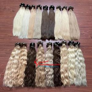 QUALITÉ SUPÉRIEURE!! Extensions humaines vietnamiennes pleine couleur cuticule aligné Remy trame Double Drawn Extensions de cheveux - Product Image 4