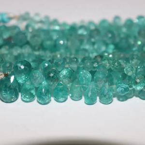Apatite Drop Shape Faceted Beads Briolette 4*6-5*7 mm 8 Inches Side Cut Natural <b>Stone</b> For Jewelry Making At Wholesale Price - Product Image 5