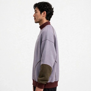 Sweat-shirt à capuche en molleton 100 % coton pour homme, couleur personnalisée, col et poignets contrastants, poche, coupe classique, décontracté, pour l'automne - Product Image 4