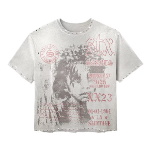 Camisetas de Verano para Hombre, 100% Algodón, Estilo Vintage Desgastado, Manga Corta, Corte Cuadrado, con Estampado Gráfico Personalizado - Product Image 3