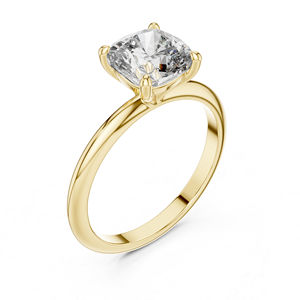 Bague de fiançailles en or rose 14 carats avec diamant de laboratoire taille coussin carré pour femme |   Nouveau diamant cultivé - Product Image 3