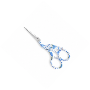 DIY Blue Floral Embroidery <b>Scissors</b> 4.5 Inch Stainless Steel Sharp Pointed Crane Fabric/<b>Sewing</b> Shears - Product Image 4