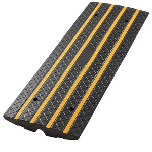 33069 Lbs Load Capacity Car Driveway <b>Rubber</b> Curb Ramp 2.6 Inch Rise Yellow Reflective <b>Strips</b> for Curbside Bridge Driveway Ramp - Product Image 6