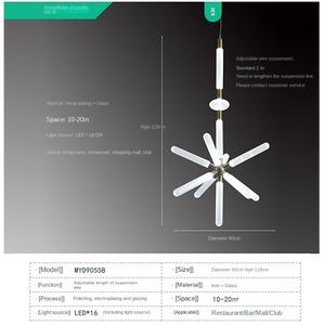 Lámpara de Araña Ovalada LED con Diseño de Copo de Nieve, Estilo Americano Creativo, de Cristal, para Comedor o Restaurante, Regulable - Product Image 5