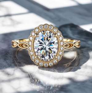 Anillo de Compromiso de Lujo con Moissanita de Corte Ovalado, Chapado en Oro Rosa de 18K, Plata de Ley 925, para Boda y Aniversario - Product Image 4