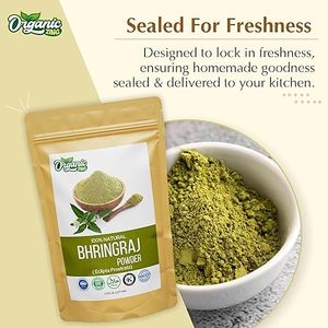 Envío gratis orgánico Zing Bhringraj (planta) en polvo | Ingrediente para el cuidado del cabello a base de hierbas | Grado Ayurvédico | De La India - Product Image 4