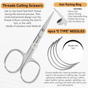 Pinza de crimpado de acero inoxidable LUMINEX IMPEX para extensiones de cabello, incluye 2 microperlas de doble orificio, herramienta de 12 clips de seccionamiento. - Product Image 4