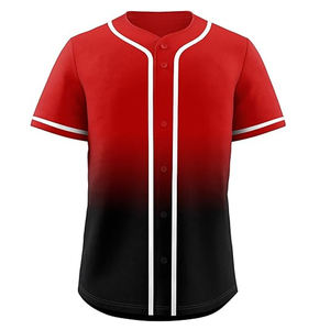 Ensembles d'uniformes de baseball unisexes rouges et noirs, entièrement sublimés, imprimés en gros, respirants, 100 % polyester, logo personnalisé - Product Image 1