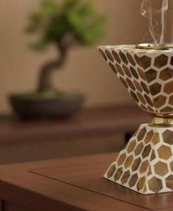 Quemador de Incienso de Lujo con Diseño de Panal de Abeja, Decoración Aromática Árabe para el Hogar, Quemador de Mesa, Calidad de Exportación - Product Image 2