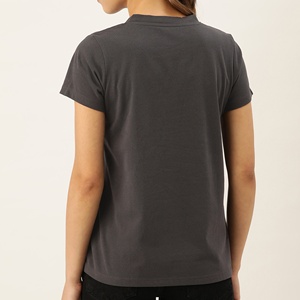 T-shirt Femme Col V Manches Longues Qualité Supérieure Coupe Classique Respirant Style Urbain Moderne Finitions en Dentelle Sérigraphie Douce - Product Image 3