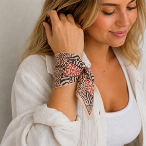 Beach Wear Cotton Bagru Hair Accessory Bandana <b>Square</b> <b>Scarf</b> Multifunctional Casual Wear Spring Summer Style Bohemian Wraps - Product Image 1