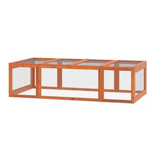 Grande Conigliera in Legno Naturale con Recinto XL e Porte Chiudibili per Piccoli Animali - Product Image 1