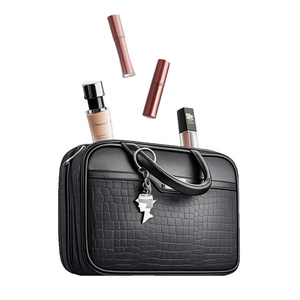 Vintage Style Waterproof Large Capacity Cosmetic <b>Case</b> with Soft Handle Zipper Portable <b>Makeup</b> Bag OEM Brand Customizable - Product Image 1