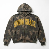Sweat-shirt à capuche zippé camouflage SnowGrace pour homme, coupe décontractée, en molleton bouclette, avec poches, idéal pour l'automne