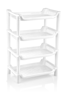 Small Space PP <b>Plastic</b> Four-Tier Rack Storage <b>Shelf</b> Organizer Compact Lightweight - Product Image 4