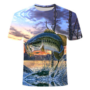 Camiseta de Pesca con Cuello Redondo, Personalizada de Fábrica, Impermeable y de Secado Rápido, Ropa Deportiva de Pesca de Poliéster Premium para Exteriores - Product Image 1
