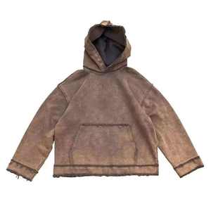 Sudadera con capucha personalizada para hombre, estilo vintage, desgastada, con efecto lavado ácido, salpicaduras de pintura y descolorida por el sol, de forro polar para invierno, estilo streetwear. - Product Image 2