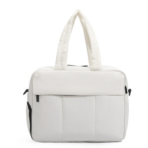 Bolsa de Viaje de Nailon Blanca Personalizada de Gran Capacidad, Bolsa de Gimnasio con Asa Suave y Cierre, Bolsas de Fitness - Product Image 1