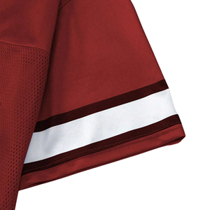Créez votre propre maillot de football américain personnalisé avec nom et numéro d'équipe imprimés, coupe ample, style rétro, en tissu mesh 100% polyester. - Product Image 4