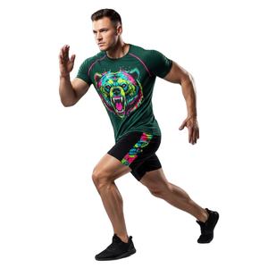 T-shirts pour hommes en polyester à col rond, séchage rapide, tissu doux et confortable, idéal pour le sport, fournisseur en gros OEM - Product Image 4
